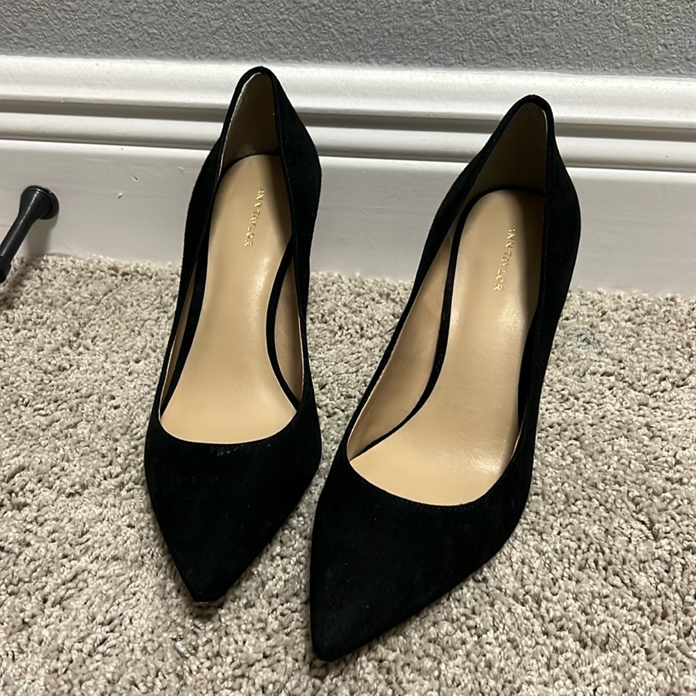 Ann Taylor Black Suede Heels